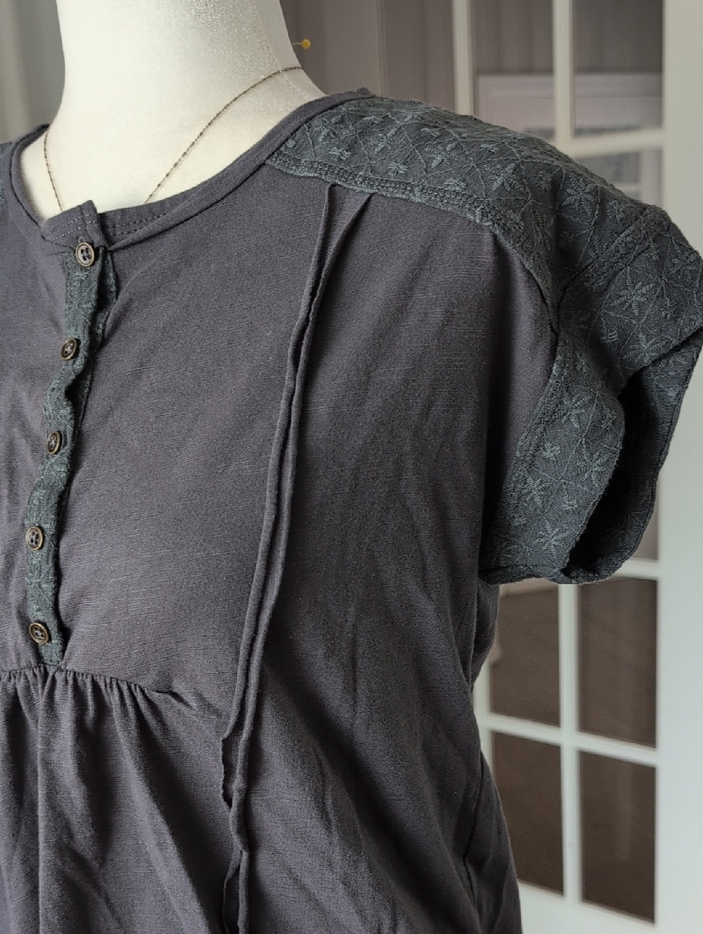 NWOT Knox Rose Cotton Top short sleeve XS - Picture 3 of 10